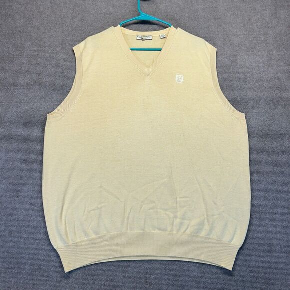 Peter Millar Sweater Vest Men XL V-Neck Silk Cashmere Blend Greensboro Golf Club